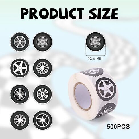 500pcs Racing Stickers, Self-Adhesive Car Tire Wheel Stickers for Racing Theme Party Decor Vehicles Helmets in Saudi Arabia
