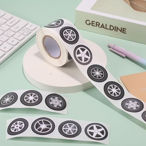500pcs Racing Stickers, Self-Adhesive Car Tire Wheel Stickers for Racing Theme Party Decor Vehicles Helmets in Saudi Arabia