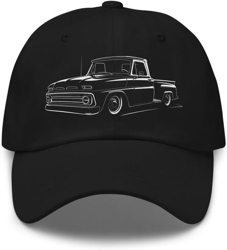 Silhouette 1966 C10 Chevy Pickup Classic Truck Dad Hat - قبعة كلاسيكية منخفضة المظهر لعشاق الشاحنات in Saudi Arabia