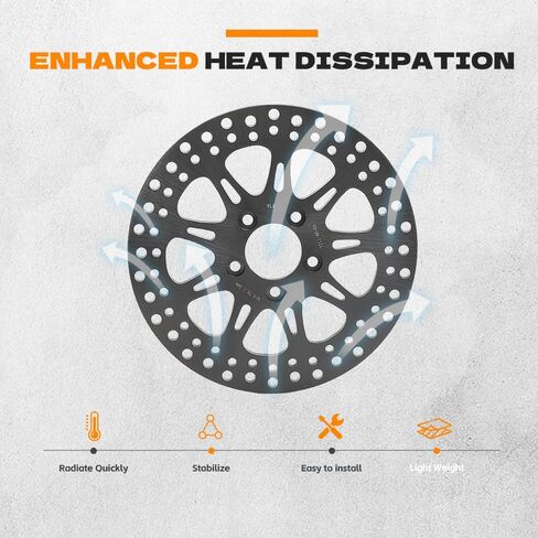 TOFR 11.8" Rear Brake Rotor Disc Pads for Harley TOURING Electra Glide Street Glide Road Glide Ultra Custom Special Road King 2008-2021 in Saudi Arabia