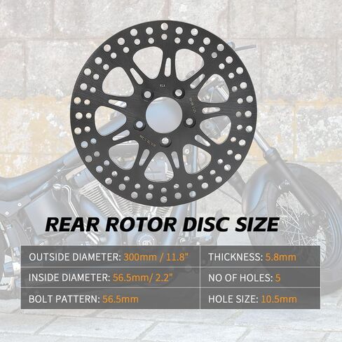 TOFR 11.8" Rear Brake Rotor Disc Pads for Harley TOURING Electra Glide Street Glide Road Glide Ultra Custom Special Road King 2008-2021 in Saudi Arabia