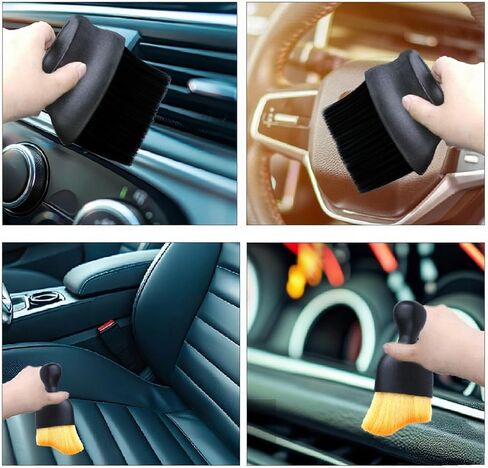 4 Pcs Auto Interior Dust Brush Set Soft Bristles Detailing Brush Dusting Tool Car Interior Cleaning Soft Brushes Duster for Automotive Dashboard, Air Conditioner Vents, Keyboard Dust Removal in Kuwait