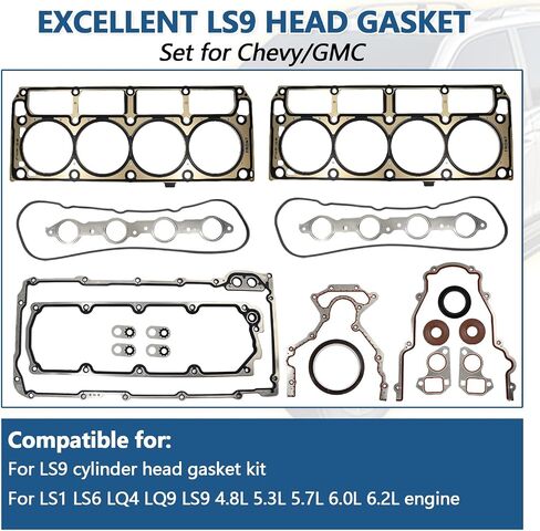 مجموعة حشية LS مجموعة جوانات الرأس LS9 تناسب LS1/LS6/LQ4/LQ9 4.8 5.3 5.7 6.0L 6.2 GEN Ⅳ in Saudi Arabia