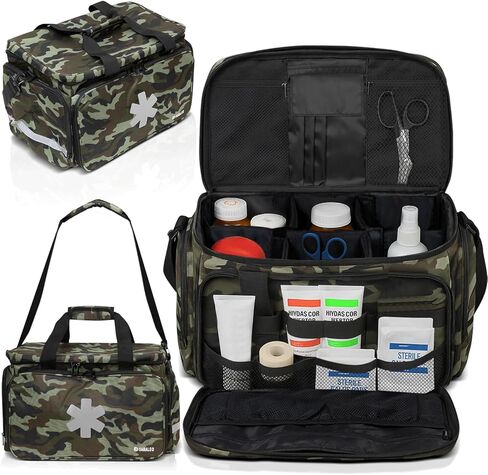 منظم الحقائب الطبية الاحترافي من SARALEO - حقيبة إسعافات أولية فارغة كبيرة مع 6 مساحات قابلة للفصل، حقيبة معدات سفر مقاومة للماء للأطباء وأخصائيي الطوارئ الطبية والممرضات والأدوية وتخزين حبوب الدواء in Kuwait