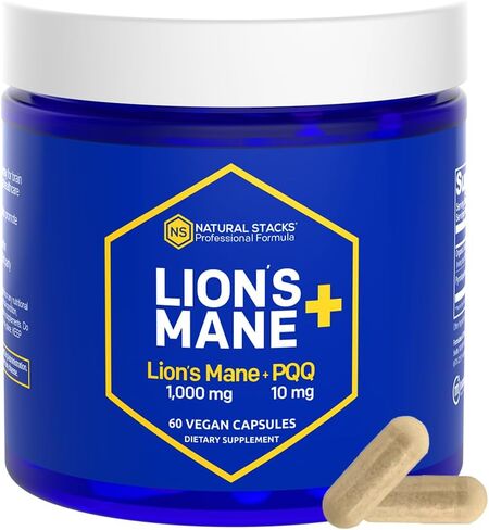 NATURAL STACKS Cordyceps Mushroom Supplement with Yerba Mate - Advanced Brain Energy Formula - 100% Fruiting Body Mushrooms - Supports Cognitive Performance - 60 Mushroom Capsules in Kuwait