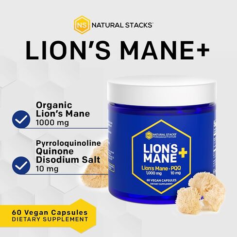 NATURAL STACKS Cordyceps Mushroom Supplement with Yerba Mate - Advanced Brain Energy Formula - 100% Fruiting Body Mushrooms - Supports Cognitive Performance - 60 Mushroom Capsules in Kuwait