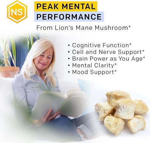 NATURAL STACKS Cordyceps Mushroom Supplement with Yerba Mate - Advanced Brain Energy Formula - 100% Fruiting Body Mushrooms - Supports Cognitive Performance - 60 Mushroom Capsules in Kuwait
