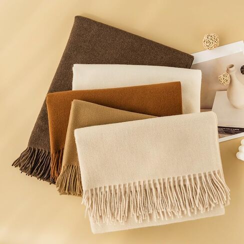 INOGIH Large Cashmere-Feel Scarf and Wraps for Women, Winter Fall Warm Soft Pashmina Wraps for Evening Dresses, Weddings in Saudi Arabia