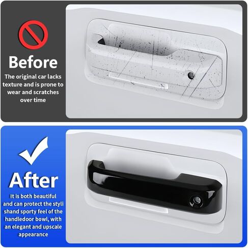 Car Door Handle Cover for Ford F-150 2015-2020，F-250 Super Duty 2017-2022，F-350 Super Duty 2017-2022 Auto Exterior Accessories Handle Protectors Covers Wrap Decoration ABS Gloss Black in Saudi Arabia