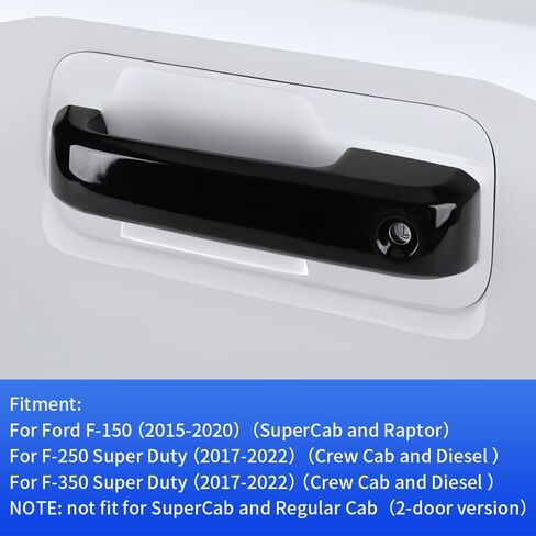 Car Door Handle Cover for Ford F-150 2015-2020，F-250 Super Duty 2017-2022，F-350 Super Duty 2017-2022 Auto Exterior Accessories Handle Protectors Covers Wrap Decoration ABS Gloss Black in Saudi Arabia