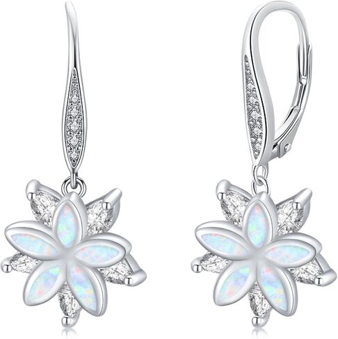 Shell Earrings for Women S925 Sterling Silver Hook Drop Blue Sea Earrings Dangle Cubic Zirconia Hypoallergenic Earrings for Women Girls Popular Sliver Earrings Jewelry Gift in Kuwait