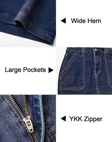 Denim Skirts for Women Stretchy High Waisted Jean Skirt with Large Pockets Casual Cute Denim Skirt in Kuwait