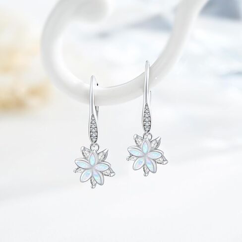 Shell Earrings for Women S925 Sterling Silver Hook Drop Blue Sea Earrings Dangle Cubic Zirconia Hypoallergenic Earrings for Women Girls Popular Sliver Earrings Jewelry Gift in Kuwait