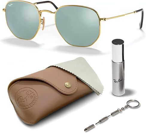 Ray-Ban RB3548N HEXAGONAL FLAT LENSES Square-Round Shaped Sunglasses for Men & Women with Official RAYBAN Eyewear Kit in Saudi Arabia