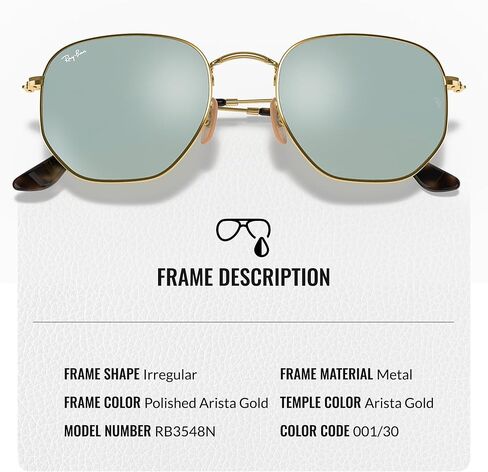 Ray-Ban RB3548N HEXAGONAL FLAT LENSES Square-Round Shaped Sunglasses for Men & Women with Official RAYBAN Eyewear Kit in Saudi Arabia