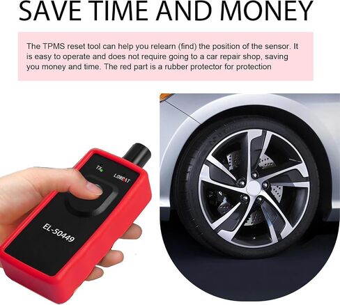 أداة إعادة تعلم TPMS قطعة واحدة من Downhill، جهاز إعادة ضبط ضغط الإطارات، متوافق مع Ford F/E-150 250 350 450 550 Mustang، Lincoln MKX، Mercury Milan (أسود وأحمر) in Saudi Arabia