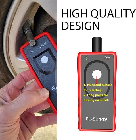 أداة إعادة تعلم TPMS قطعة واحدة من Downhill، جهاز إعادة ضبط ضغط الإطارات، متوافق مع Ford F/E-150 250 350 450 550 Mustang، Lincoln MKX، Mercury Milan (أسود وأحمر) in Saudi Arabia
