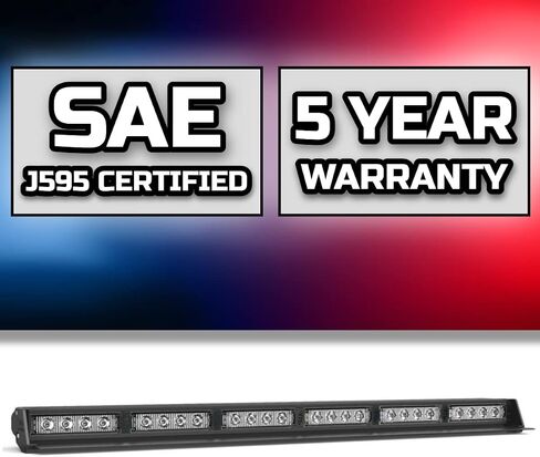 SpeedTech Lights Striker TIR 6 Head LED Traffic Advisor Windshield Mount Strobe Light Bar لمركبات الطوارئ / تحذير المخاطر وامض الاتجاه مع قابس CIG / صندوق التحكم - أحمر / أزرق in Kuwait