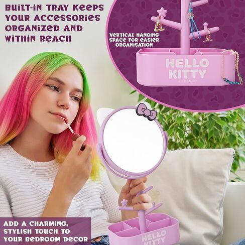 Get Trend Disney Stitch Mirror with Jewelry Stand for Girls, Teens, Makeup Mirror, Jewelry Holder, Bracelet Holder, Cute Room Decor, Gifts for Girls (Blue Stitch) in Saudi Arabia
