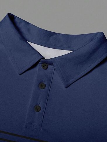 Mens Polo Shirts Long Sleeve Casual Collared Shirt Classic Button Polo Tee Collared Work Pullover Shirts in Saudi Arabia