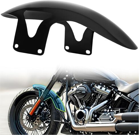 KUAFU Motorcycle Front Fender Mudguard Compatible with 2018-2024 Harley-Davidson M8 Softail Fatboy Fat boy FLFBS FLFB Fit for 160 R18 Front Wheel Short Fender Black in Saudi Arabia