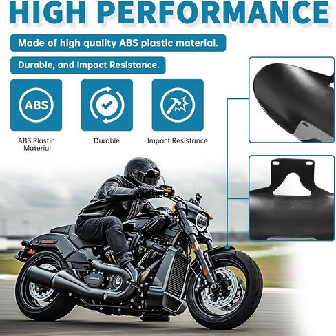 KUAFU Motorcycle Front Fender Mudguard Compatible with 2018-2024 Harley-Davidson M8 Softail Fatboy Fat boy FLFBS FLFB Fit for 160 R18 Front Wheel Short Fender Black in Saudi Arabia