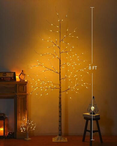 LED Birch Tree 6FT 96L Christmas Decorations with White Lighted Tree Decor for Outdoor Indoor Bedroom Party Wedding Living Room Garden Home in Saudi Arabia