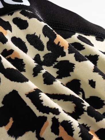 Mens Boxer Briefs Regular Long Casual 4 Way Stretch Leopard Print Soft Underwear for Men 5 Pack in Saudi Arabia