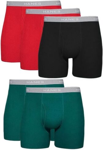 Hanes Men's Underwear Boxer Briefs, Cool Dri Moisture-wicking Underwear, Cotton No-ride-up for Men, Multi-packs Available in Saudi Arabia