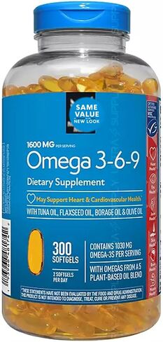 Members Mark Omega 3-6-9 Softgels, 1600 mg, (300 Count.) – Heart, Brain, Joint, Skin & Eye Health, Essential Fatty Acids Blend in Saudi Arabia
