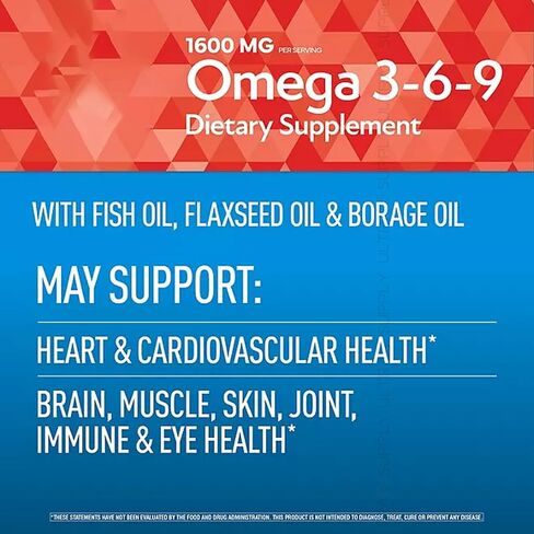 Members Mark Omega 3-6-9 Softgels, 1600 mg, (300 Count.) – Heart, Brain, Joint, Skin & Eye Health, Essential Fatty Acids Blend in Saudi Arabia