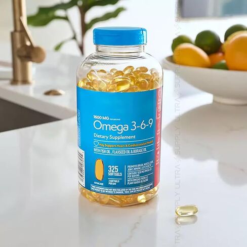 Members Mark Omega 3-6-9 Softgels, 1600 mg, (300 Count.) – Heart, Brain, Joint, Skin & Eye Health, Essential Fatty Acids Blend in Saudi Arabia