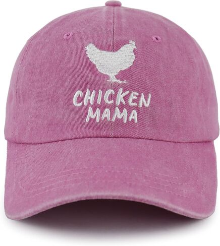 Chicken Mama Hat, Funny Adjustable Washed Cotton Embroidered Farm Hen Baseball Cap in Kuwait
