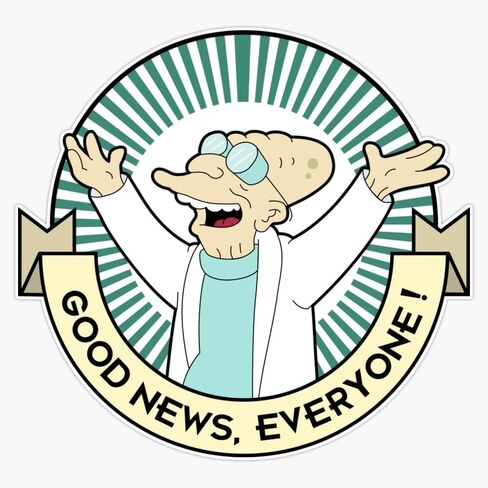 MAGNET Professor Farnsworth - Good News Everyone! Magnetic Vinyl Sticker Decal Magnet 5" in Saudi Arabia