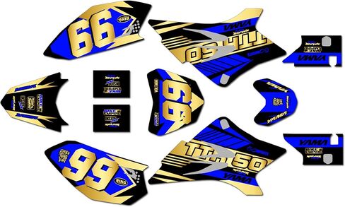 Graphics Kit for Yamaha TT-R50 (2006-2023) TT-R50E TTR50 Turbo Series Blue 9 Mil-Dirt pit bike motorcycle stickers,dirtbike racing decal automotive motocross accessories no plastics in Saudi Arabia