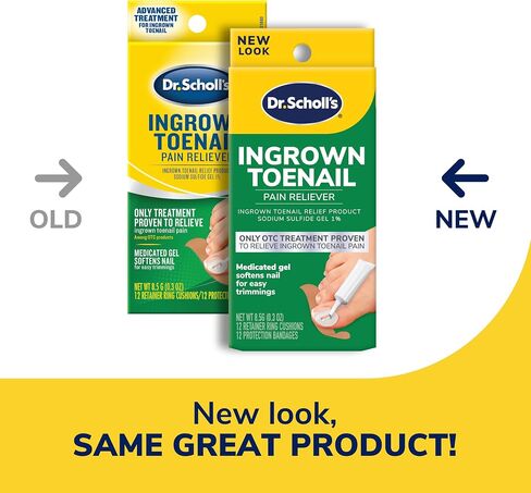 Dr. Scholl's INGROWN TOENAIL PAIN RELIEVER & TRIMMING KIT, 0.3 oz // Only OTC Treatment Proven to Relieve Ingrown Toenail Pain - Includes Medicated Gel + Foam Rings + Bandages + Clipper & Pusher Tools in Saudi Arabia