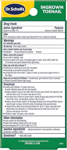 Dr. Scholl's INGROWN TOENAIL PAIN RELIEVER & TRIMMING KIT, 0.3 oz // Only OTC Treatment Proven to Relieve Ingrown Toenail Pain - Includes Medicated Gel + Foam Rings + Bandages + Clipper & Pusher Tools in Saudi Arabia