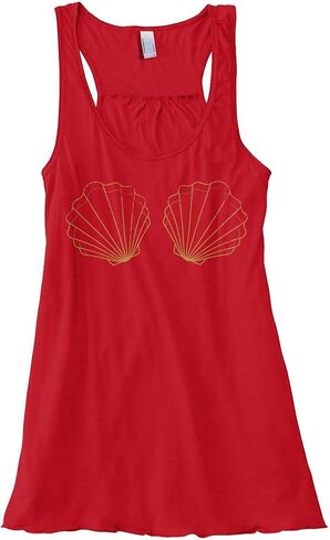 Threadrock Women's Seashell Seaside Bride Flowy Racerback Tank Top in Saudi Arabia
