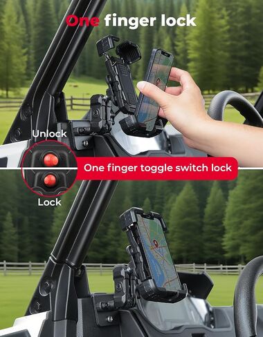 KEMIMOTO Phone Mount Holder Compatible with Polaris Ranger 1000 XP/Crew XP, Air Cushion Shockproof-One Touch Lock & 360° Rotation & Aluminum Base, Fits 4.7" - 7.0" Phones Accessories in Saudi Arabia