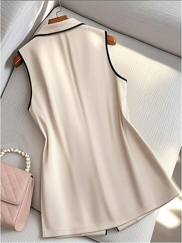 GORGLITTER Women's Sleeveless Blazer Vest Trendy Button Collared Business Casual Fall Lightweight Blazers Suit Jacket in Saudi Arabia