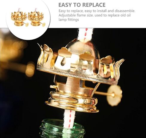 Oil Lamp Replacement Burner 2pcs Wick Oil Kerosene Lamp Chimney Holder Oil Lamp Replacement Part for Hurricane Lamps Vintage Kerosene Lamp in Saudi Arabia