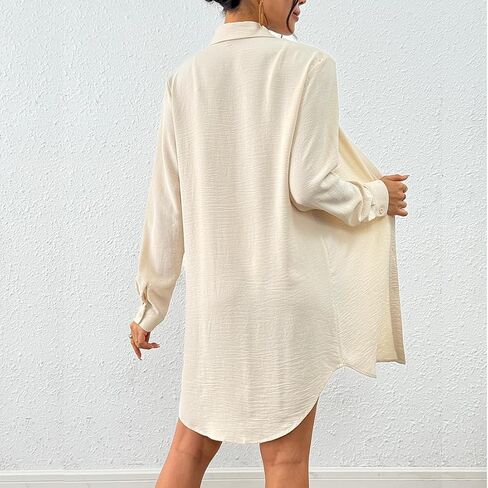 Women’s Swimsuit Cover up,Button Down Shirt Midi Dress,Summer Beach Coverups,Bathing Suit,Womens Blouse Top,Shirt Dress in Saudi Arabia