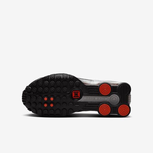 Nike Shox R4 Big Kids' Shoes (CW2626-005, Metallic Silver/Black/Picante Red/Metallic Silver) in Saudi Arabia