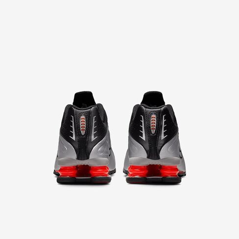 Nike Shox R4 Big Kids' Shoes (CW2626-005, Metallic Silver/Black/Picante Red/Metallic Silver) in Saudi Arabia
