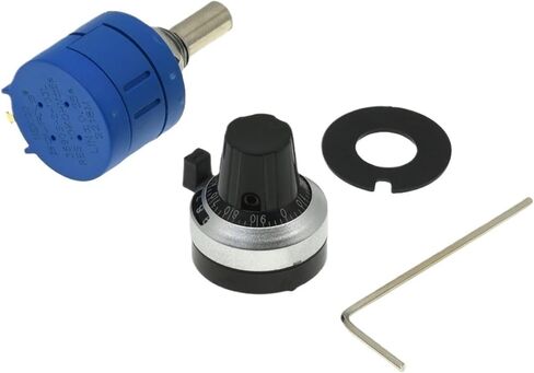 3590S-2 3590S Series Precision Multiturn Potentiometer 10 Ring Adjustable Resistor+1PCS Turns Counting Dial Rotary 6.35mm Knob(500 Ohm) in Saudi Arabia