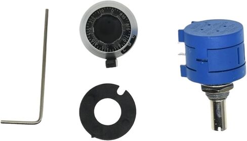 3590S-2 3590S Series Precision Multiturn Potentiometer 10 Ring Adjustable Resistor+1PCS Turns Counting Dial Rotary 6.35mm Knob(500 Ohm) in Saudi Arabia