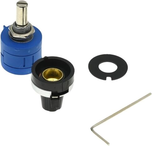 3590S-2 3590S Series Precision Multiturn Potentiometer 10 Ring Adjustable Resistor+1PCS Turns Counting Dial Rotary 6.35mm Knob(500 Ohm) in Saudi Arabia