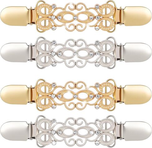 Joez Wonderful 4 Pcs Dress Clips Back Cinch, Alloy Vintage Waist Cincher Clip, Retro Cardigan Tightener, Hat Dress Shirt Shawl Cardigan Clips for Women in Saudi Arabia
