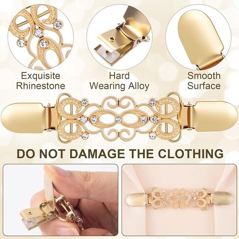 Joez Wonderful 4 Pcs Dress Clips Back Cinch, Alloy Vintage Waist Cincher Clip, Retro Cardigan Tightener, Hat Dress Shirt Shawl Cardigan Clips for Women in Saudi Arabia