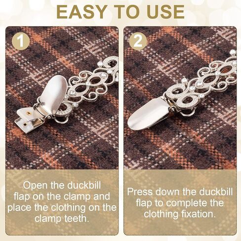 Joez Wonderful 4 Pcs Dress Clips Back Cinch, Alloy Vintage Waist Cincher Clip, Retro Cardigan Tightener, Hat Dress Shirt Shawl Cardigan Clips for Women in Saudi Arabia